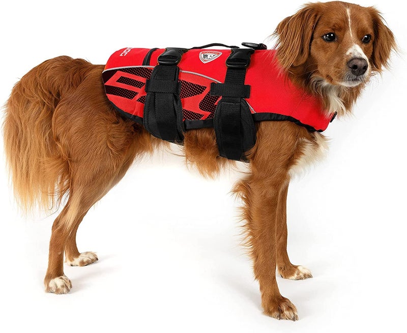 Ezydog DFD Dog Life Jacket - Adjustable Swimming Safety Vest with Reflective Trim & Durable Grab Handle - 50% More Flotation Material - Medium, Red - Image 2